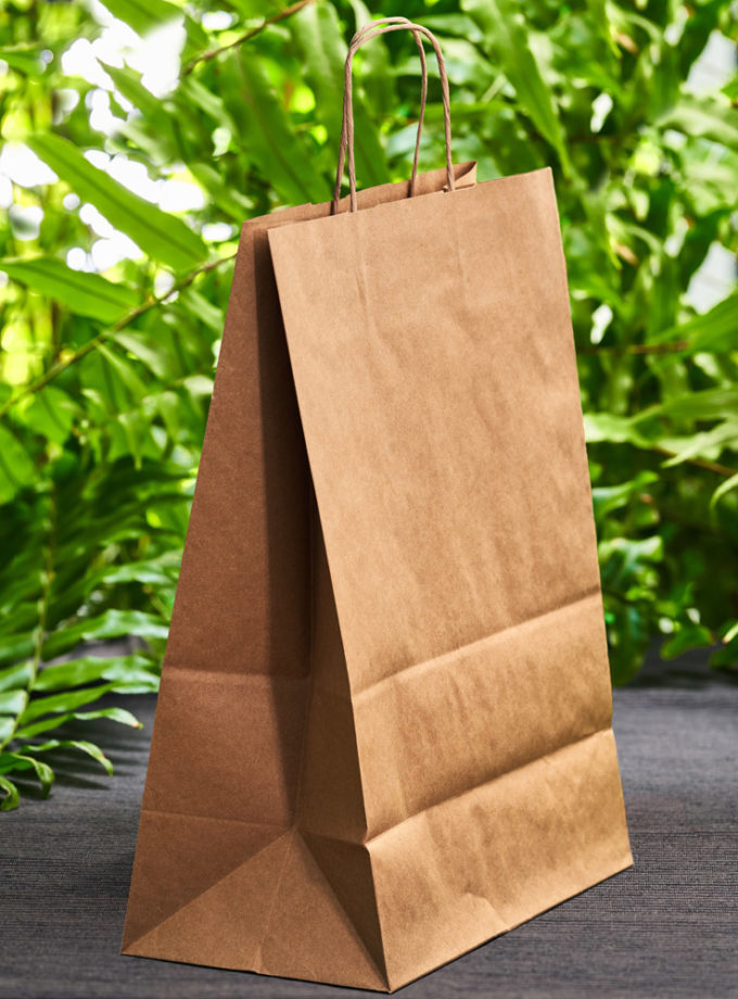 duża, brązowa torba ekologiczna z papieru